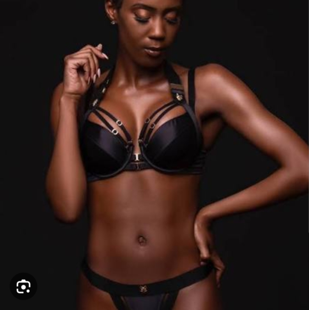 Honey Birdette Watson Black Strappy Lingerie Set
